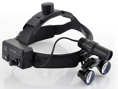HL-004- 2.5X LED Lámpara frontal LED inalámbrica con lupas binoculares 